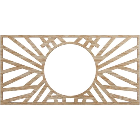 Ekena Millwork Hoover Wood Fretwork Pierced Ceiling Medallion, Red Oak, 16"W x 8"H x 5 7/8"ID x 3/8"T CMWP16X08X0375HORO